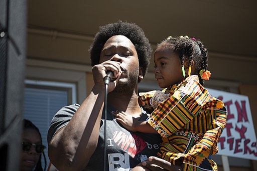 Man Speaking With Daughter - BLM Demonstration - Marin County, California - 2 June, 2020
